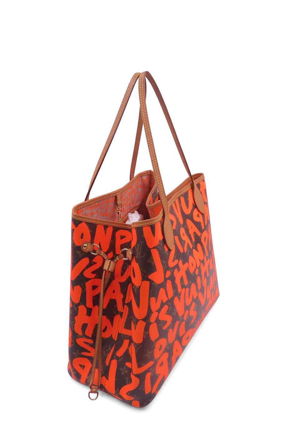 Authenticated used Louis Vuitton Louis Vuitton Monogram Graffiti Neverfull GM Tote Bag Orange M93702 Gold Hardware, Adult Unisex, Size: Weight: 795G /
