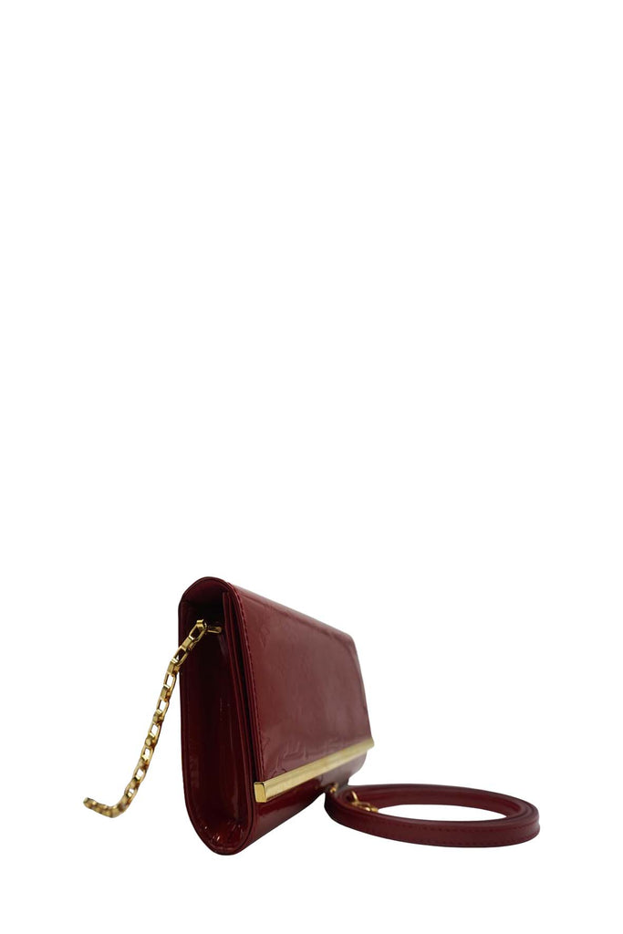 Louis Vuitton Amarante Monogram Vernis Ana Clutch Bag Authentic