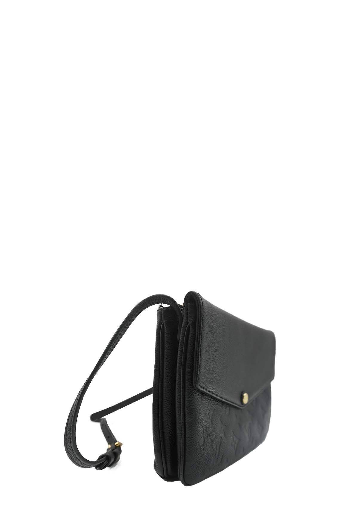 Twice Handbag Monogram Empreinte Leather Crossbody Handbag Black