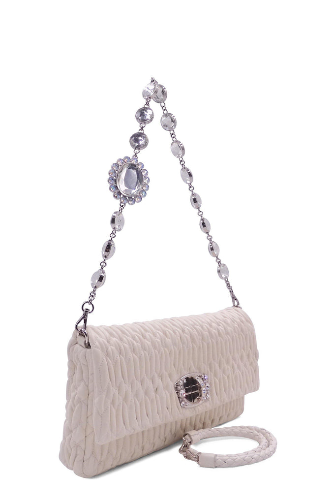 Crystal Cloque Nappa Leather Bag Bianco - Second Edit