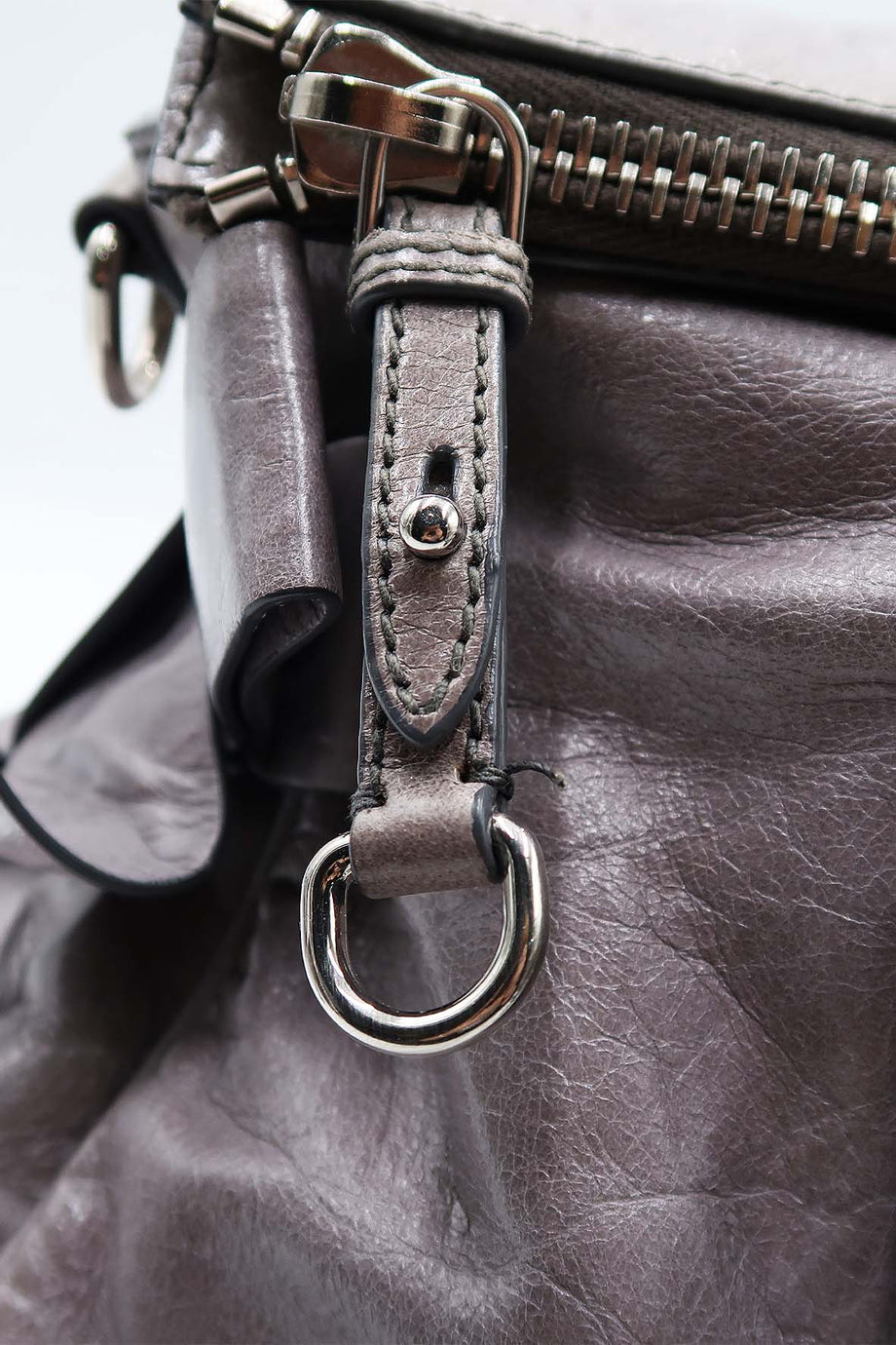 Miu Miu Gray Vitello Lux Bow Satchel Grey Leather Pony-style calfskin  ref.229380 - Joli Closet