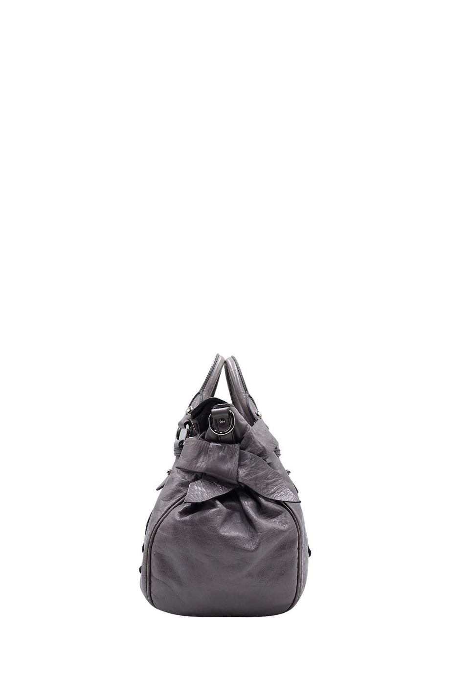MIU MIU Vitello Lux Bow Bag Black 780602