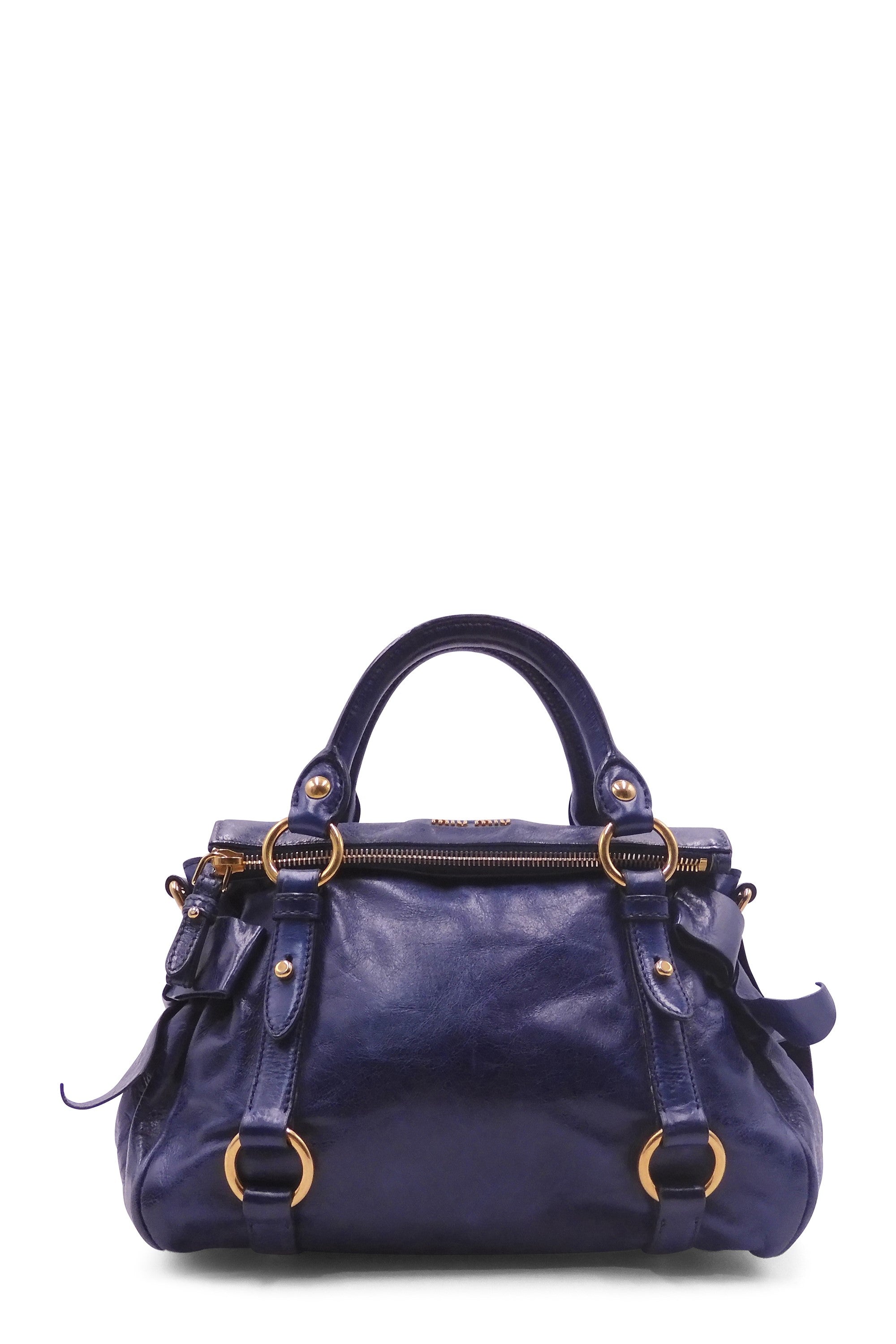 MIU MIU Vitello Lux Mini Bow Bag Nero Black 95730