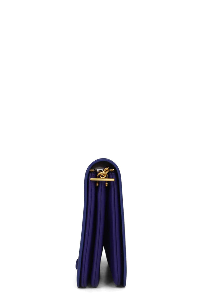 Clifton Grained Leather Shoulder Bag Purple - Second Edit
