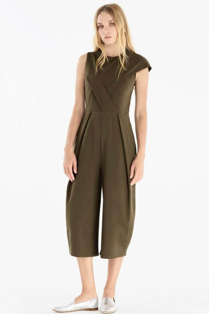Cropped Jumpsuit with Front Pleat Detail - Second Edit