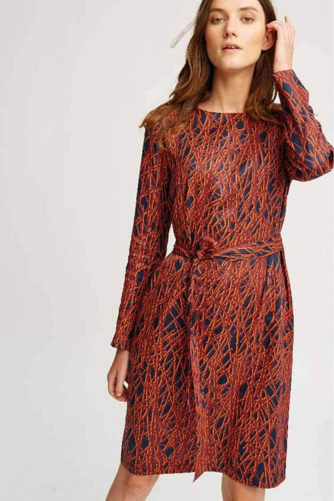 Shop preloved and authentic Anita Abstract Dress Orange Clothing by People Tree from Second Edit