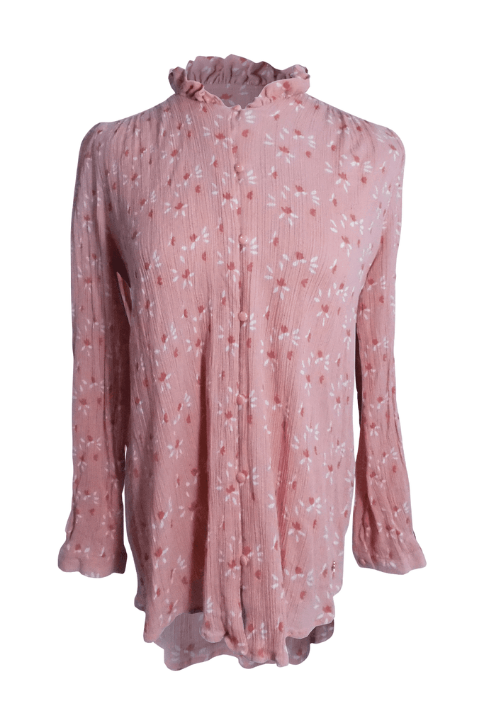 Pink Printed Long Sleeve Blouse - Second Edit