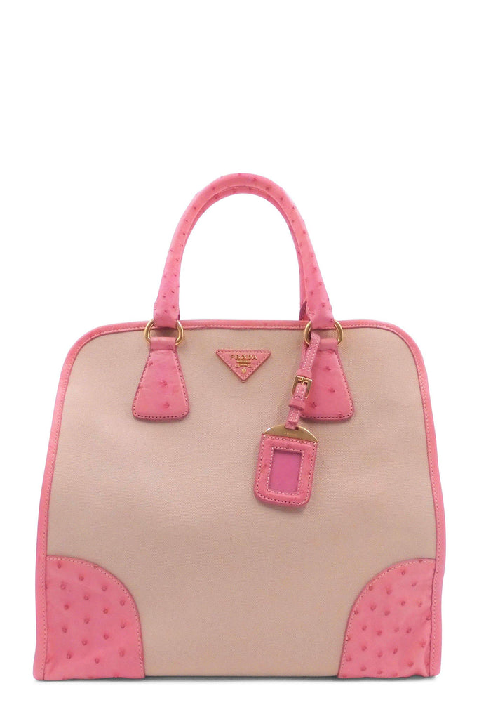 Canapa Struzzo 2 Way Shoulder Bag Beige Pink - Second Edit
