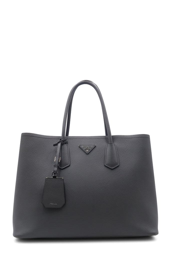 Prada Small Saffiano Leather Double Bag in Natural