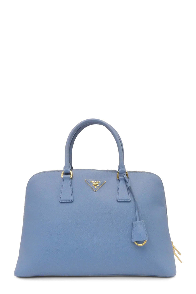 Large Saffiano Lux Promenade Bag Pastel Blue - Second Edit