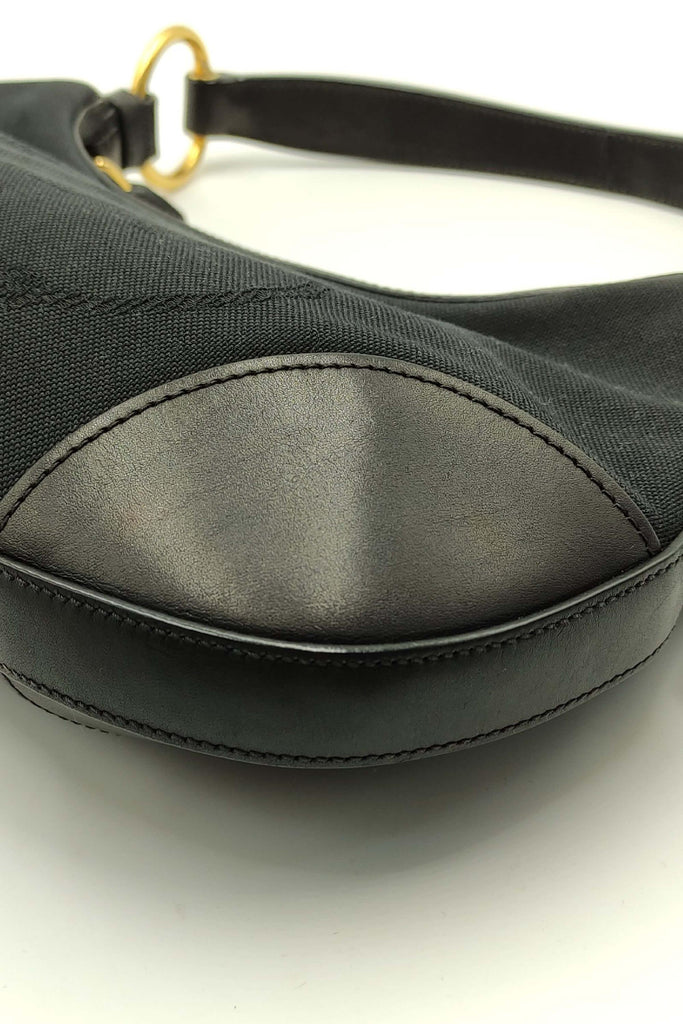 Prada Leather-Trimmed Tessuto Shoulder Bag Black - Style Theory Shop