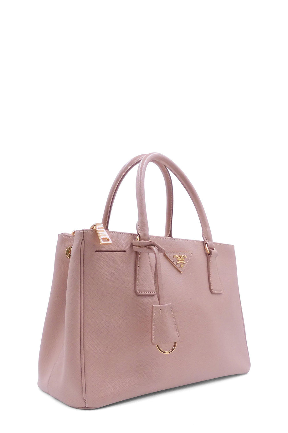 Prada Cammeo Saffiano Lux Leather Medium Double Zip Tote Bag