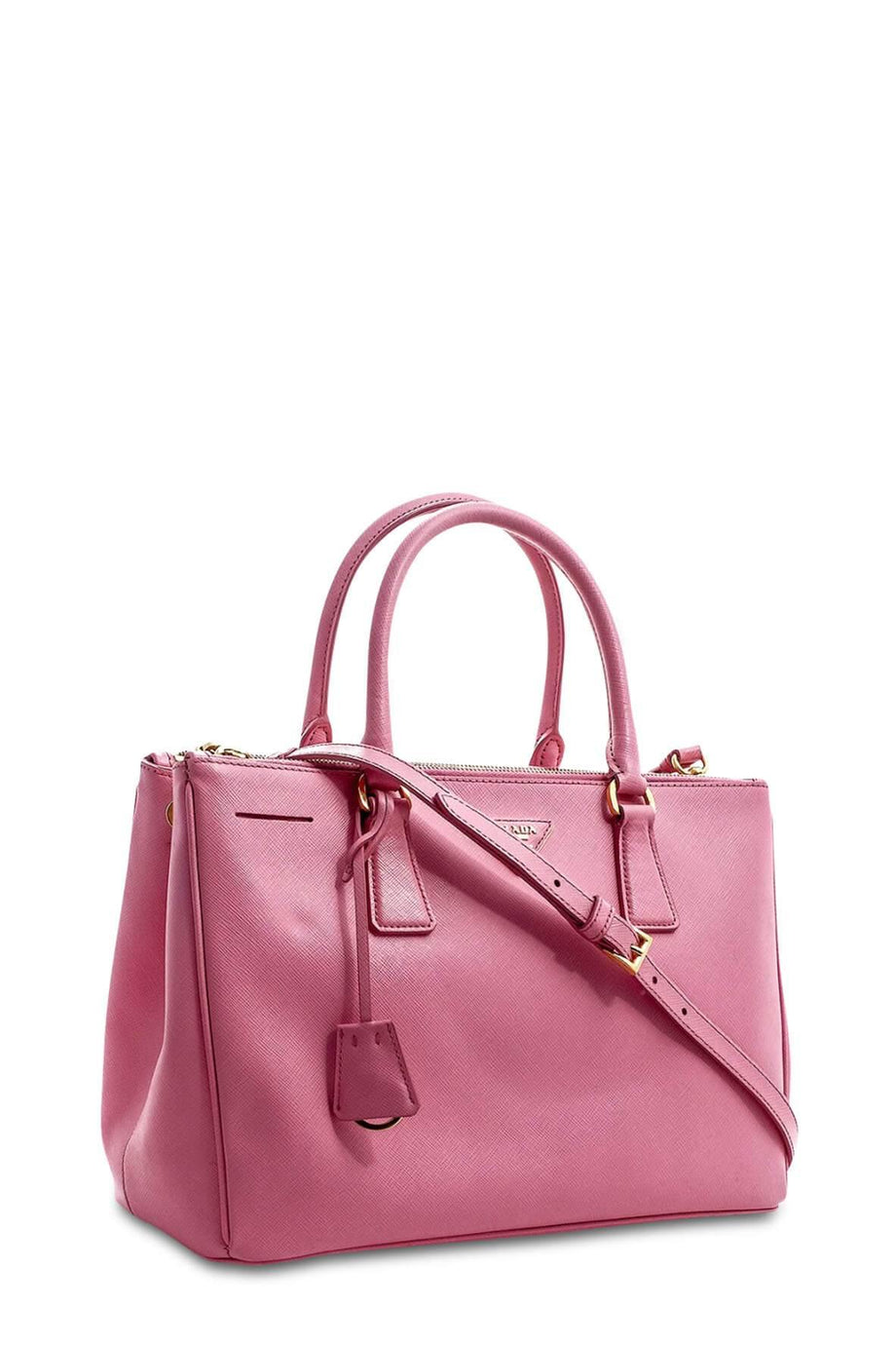 Prada Hot Pink Saffiano Lux Leather Mini Double Zip Tote Prada