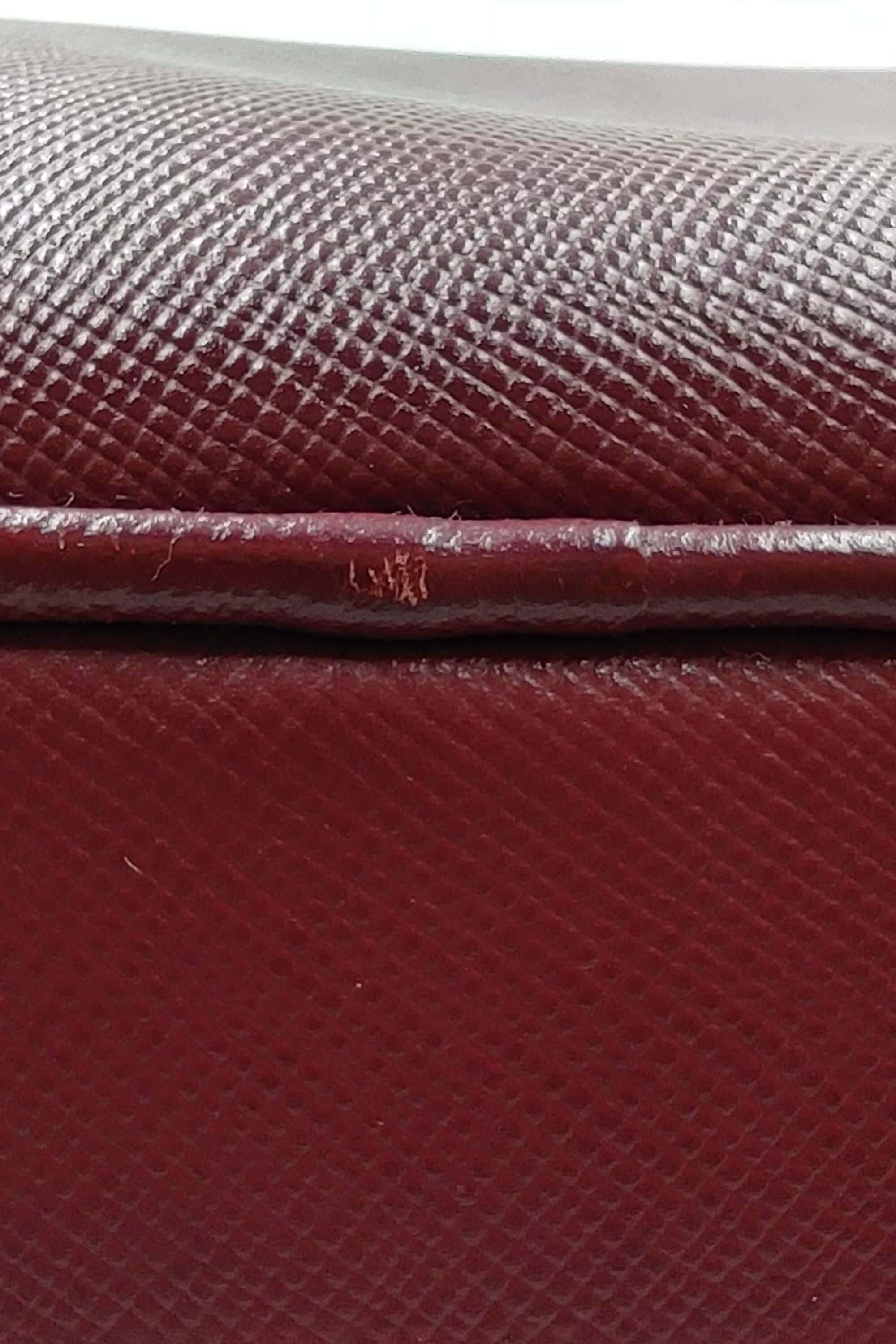 Red Prada Saffiano Lux Bauletto Handbag – Designer Revival