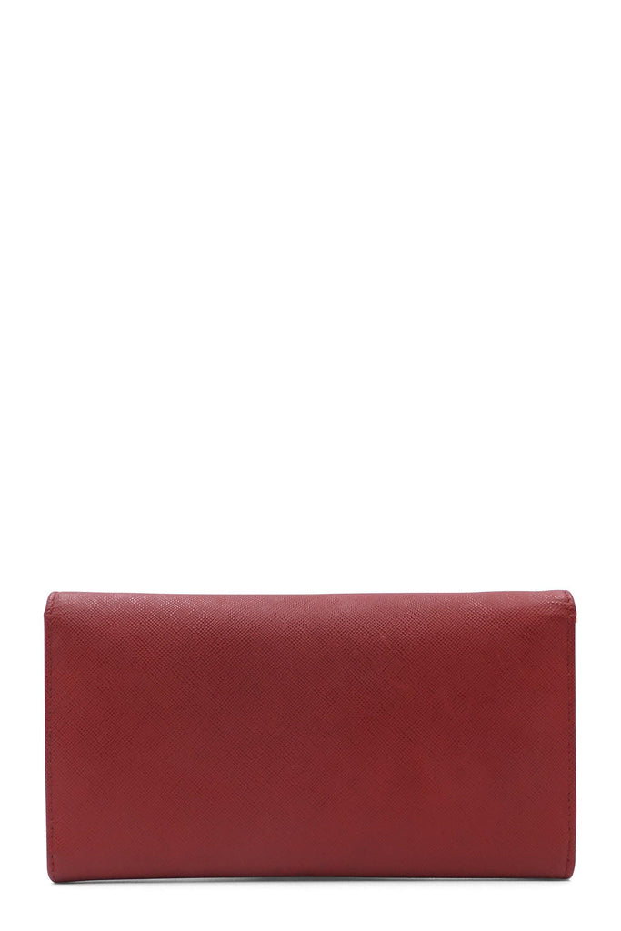 Saffiano Lux Wallet on Chain Red - Second Edit