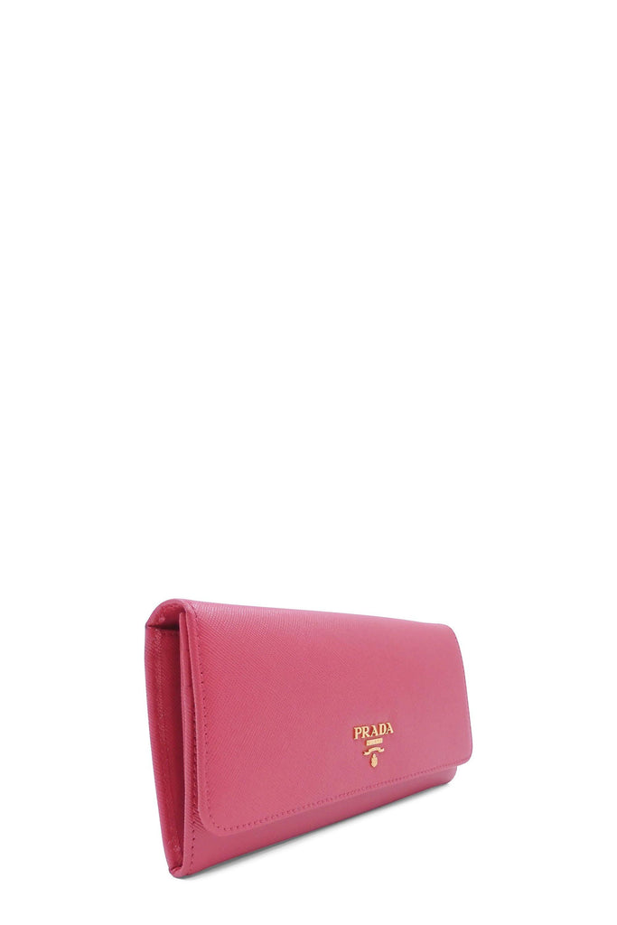 Prada Saffiano Wallet on a Chain, Pink (Peonia)