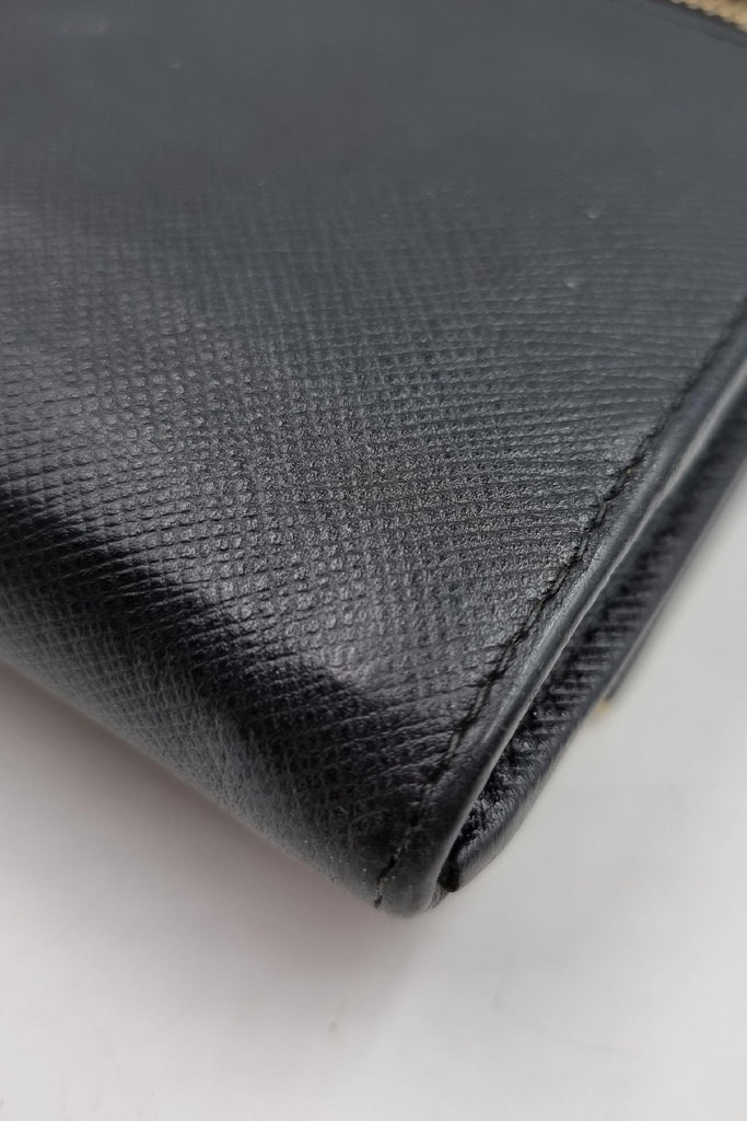Saffiano Metal Folded Wallet Black - Second Edit