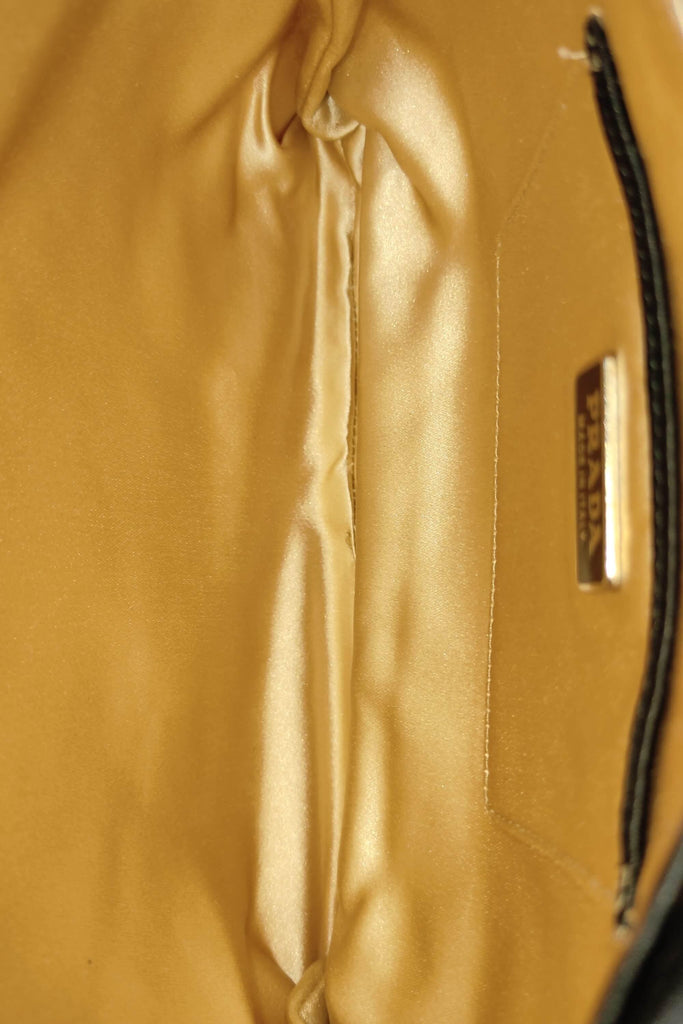 Satin Ruffle Top Handle Bag Gold - Second Edit