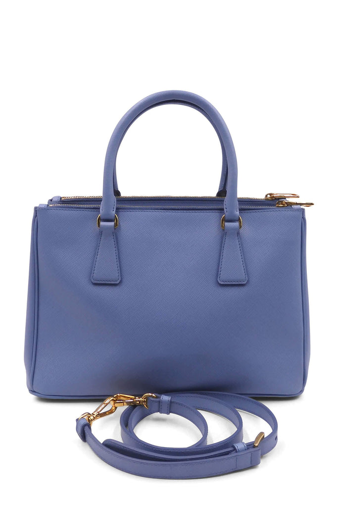 Prada Small Saffiano Lux Double Zip Tote Sky Blue - Style Theory Shop