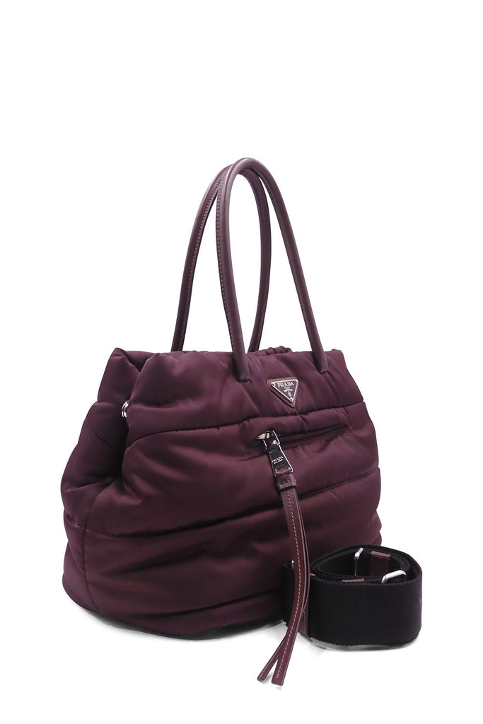 Prada Black and Purple Leather Ruffle Shoulder Bag - Yoogi's Closet