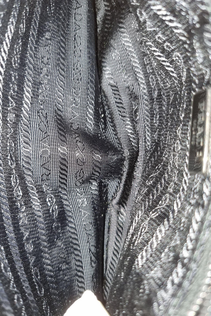 Tessuto Saffiano Push Lock Shoulder Bag Black - Second Edit