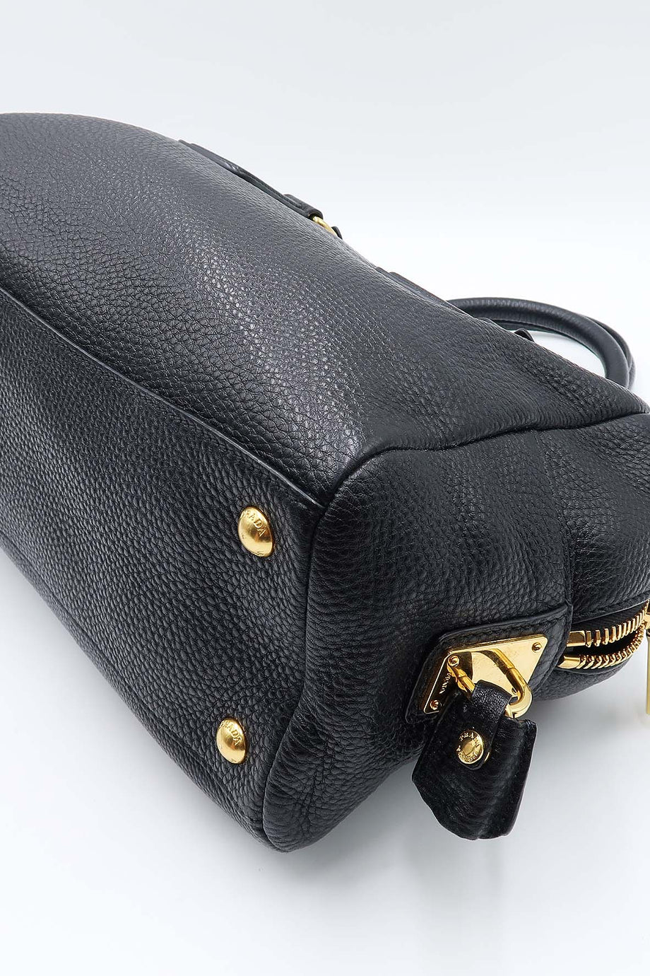 Prada Black Vitello Daino Bauletto Handbag QNB526ABKB000