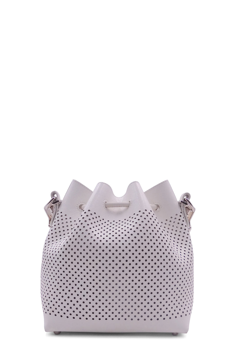 Small Perforated Bucket Bag White