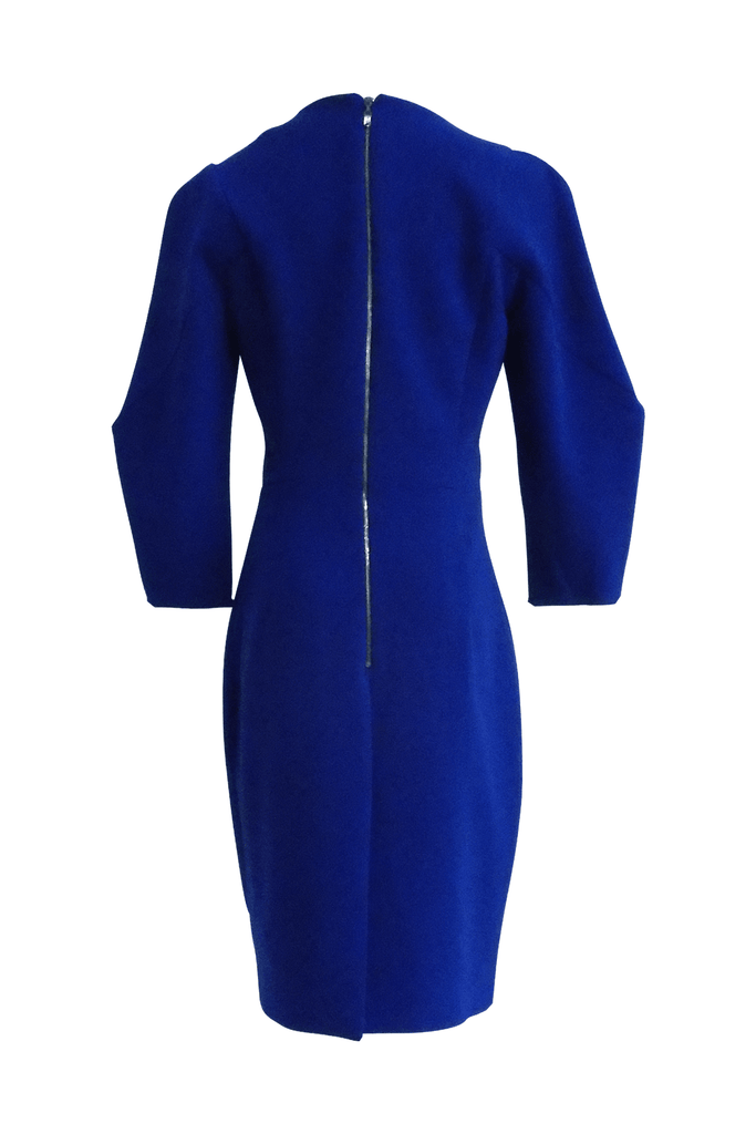 Cobalt Blue Pin Neck  Dress - Second Edit