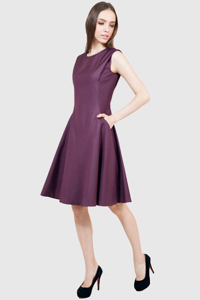 Shop preloved and authentic A Line Dress With Gold Zip Detail Plum Clothing by Ray & Luna from Second Edit