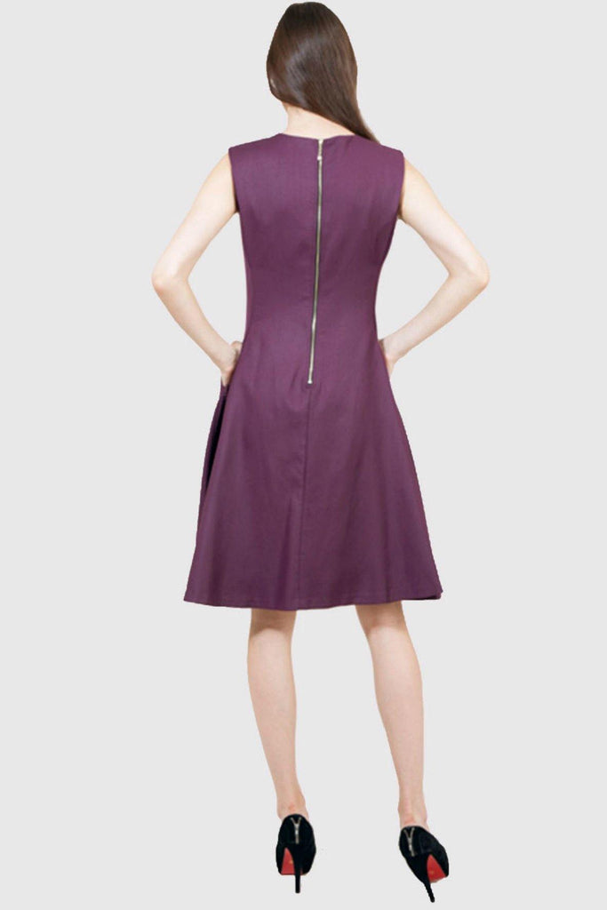 Shop preloved and authentic A Line Dress With Gold Zip Detail Plum Clothing by Ray & Luna from Second Edit
