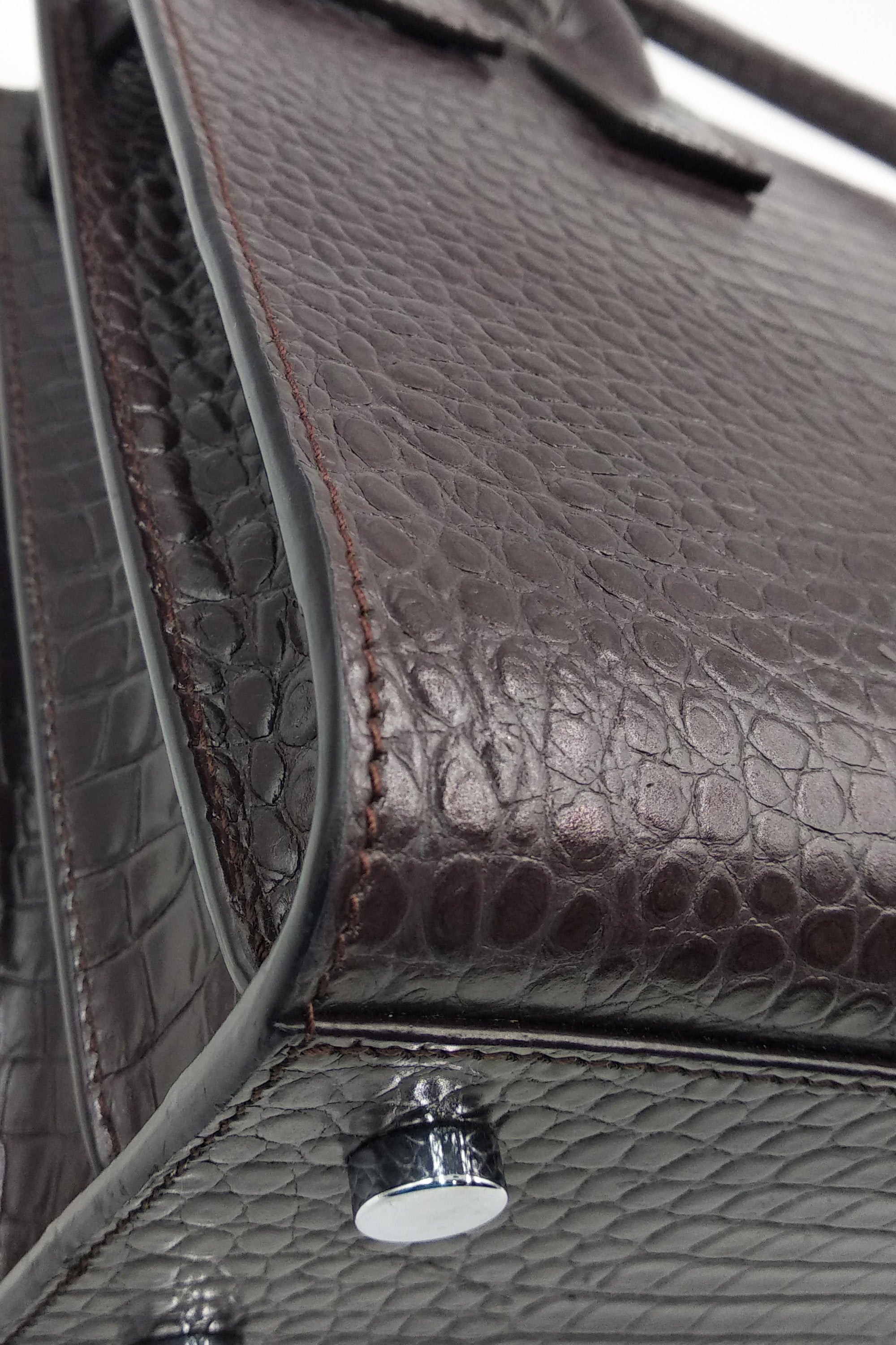 Saint Laurent Sac de Jour NM Bag Crocodile Embossed Leather Nano at 1stDibs