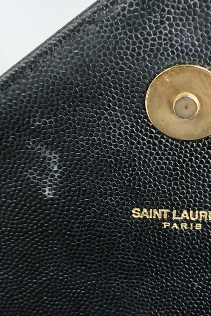 Saint Laurent Large Matelasse Monogram Envelope Bag Black - Style Theory Shop