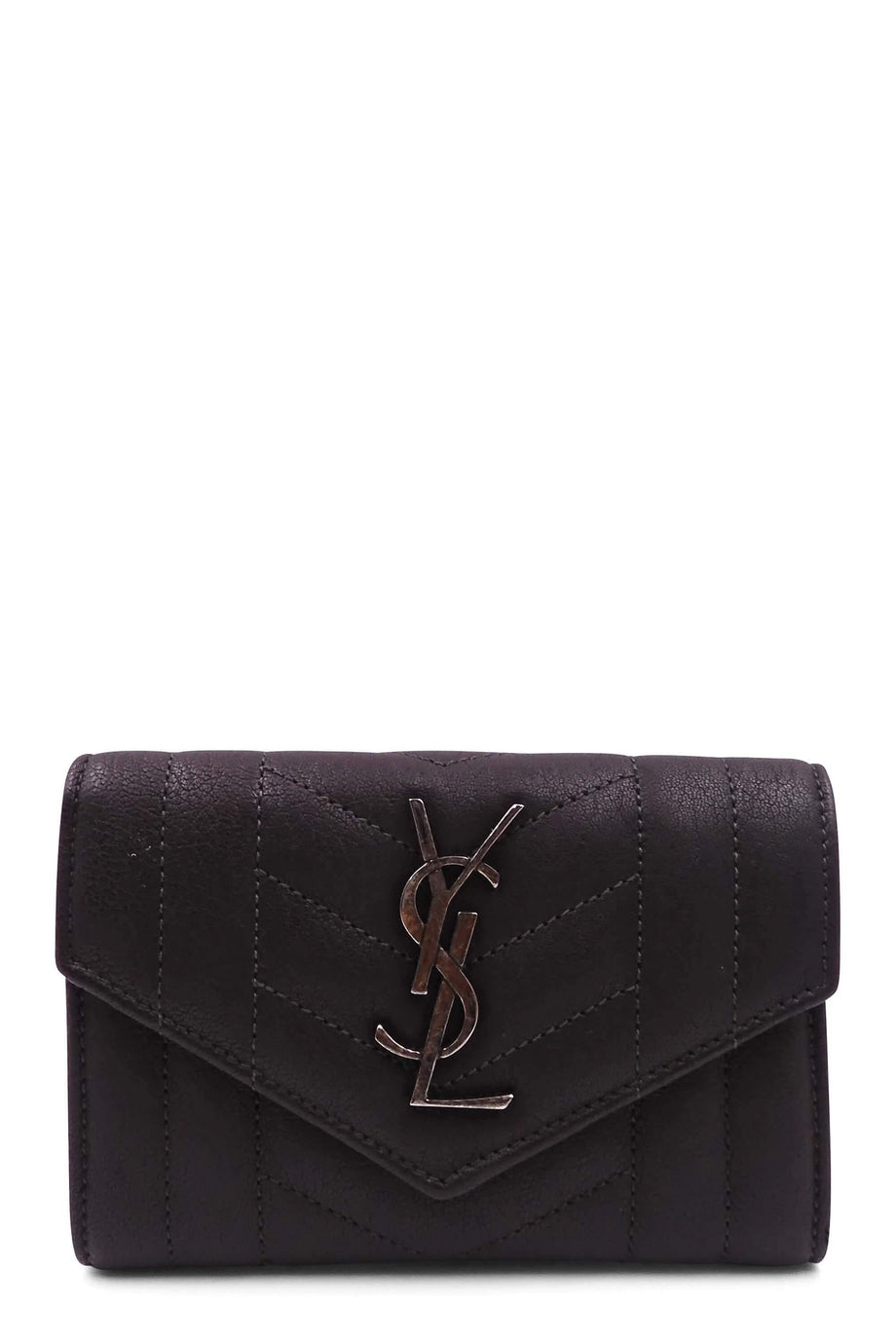 Saint laurent monogram compact leather wallet sales