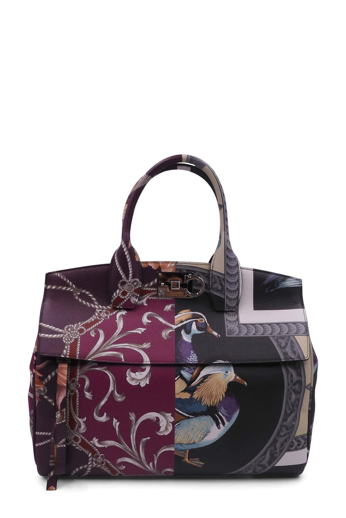 Salvatore Ferragamo Medium Studio Foulard Print Top Handle Bag Multicolour - Style Theory Shop
