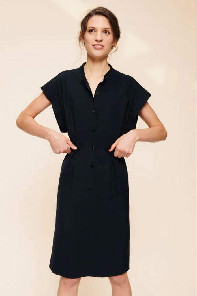 Black Dress with Mao Collar - Second Edit