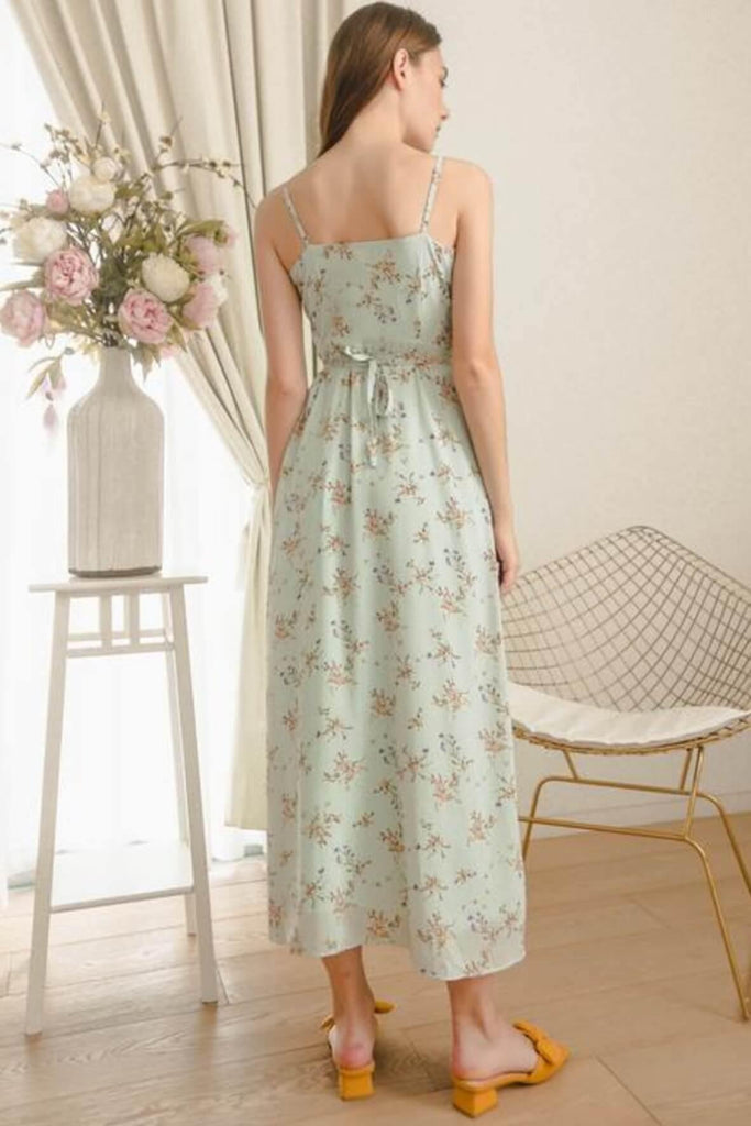 Billow Floral Mint Wrap Maxi Dress - Second Edit