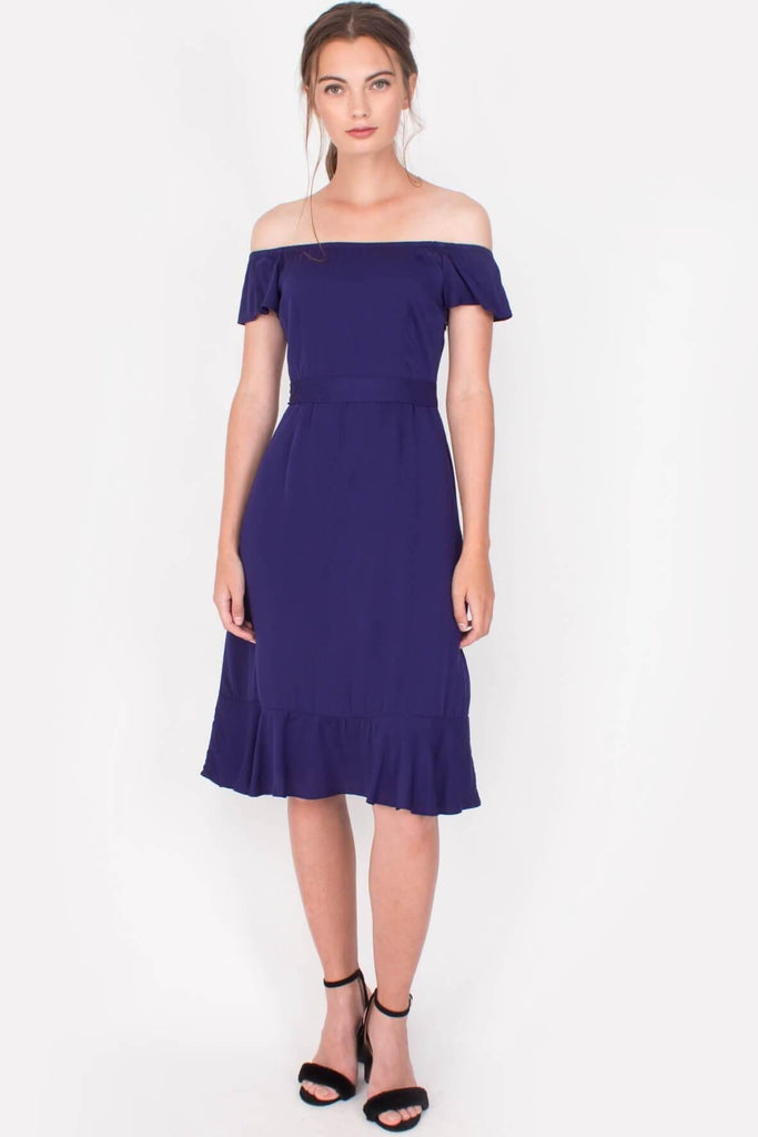 The Allegro Movement Lucent Midi Midnight Blue Dress - Style Theory Shop