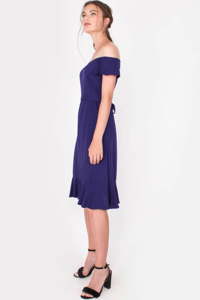 The Allegro Movement Lucent Midi Midnight Blue Dress - Style Theory Shop