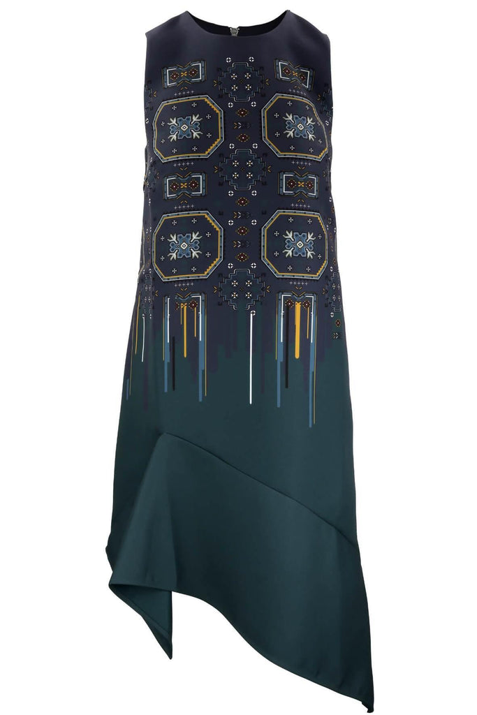 Print Asymmetric Sleeveless Dress - Second Edit