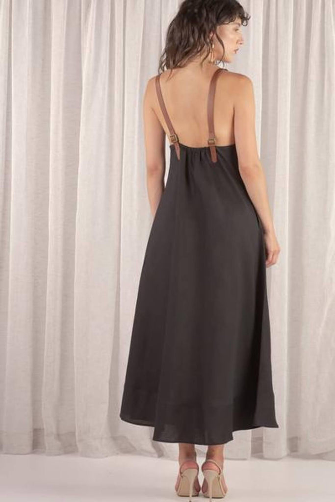 Young Blood Linen Swing Maxi Black - Second Edit