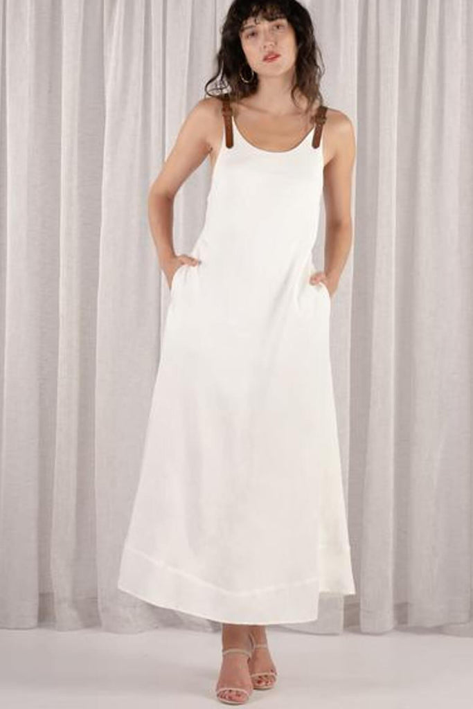 Young Blood Linen Swing Maxi White - Second Edit
