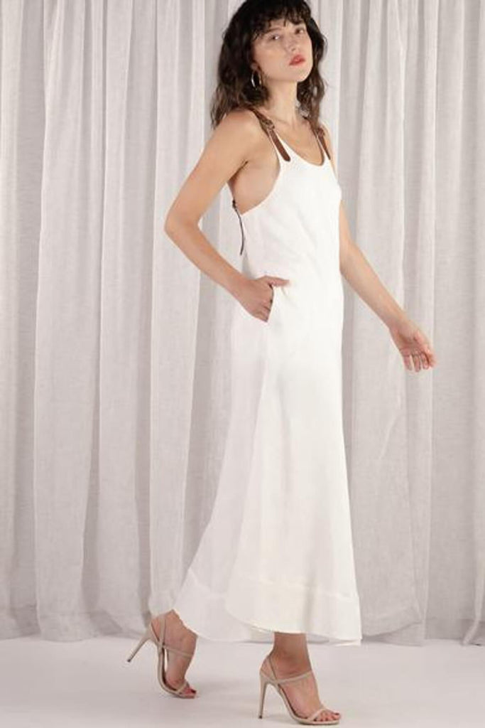 Young Blood Linen Swing Maxi White - Second Edit