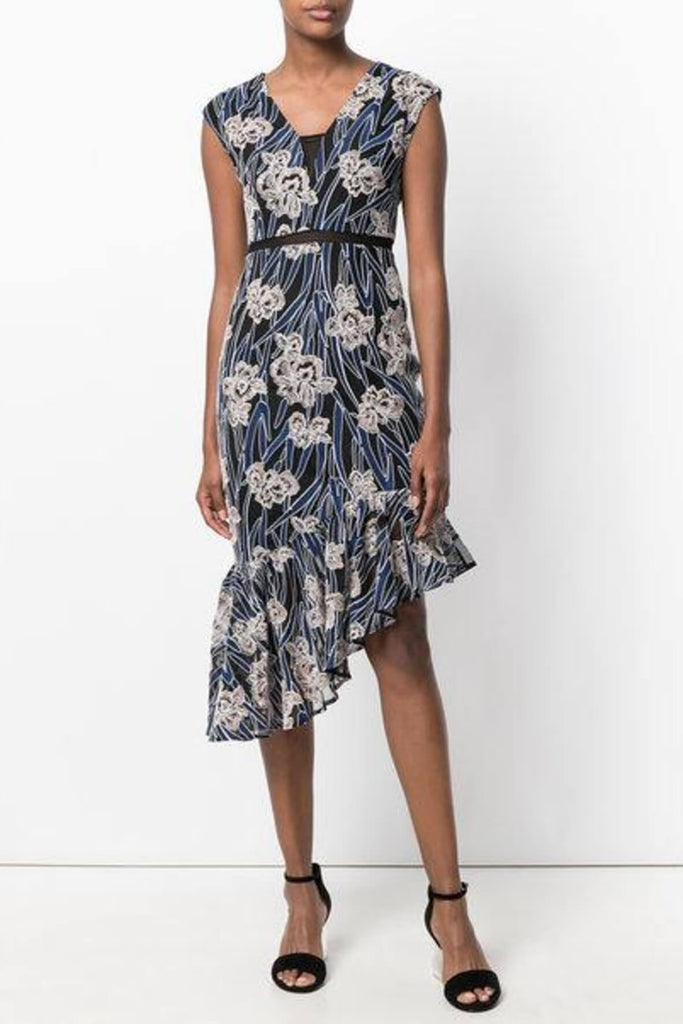 Three Floor Fleur Floral-embroidered Midi Dress - Style Theory Shop