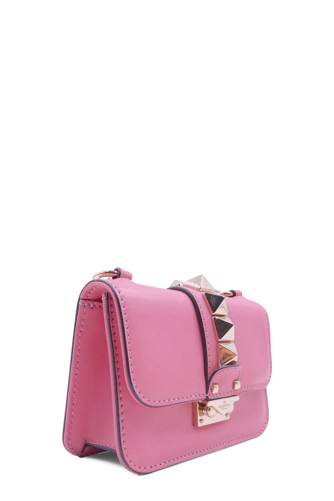 Valentino Dusty Rose Pink Quilted Nylon Mini Rockstud Spike