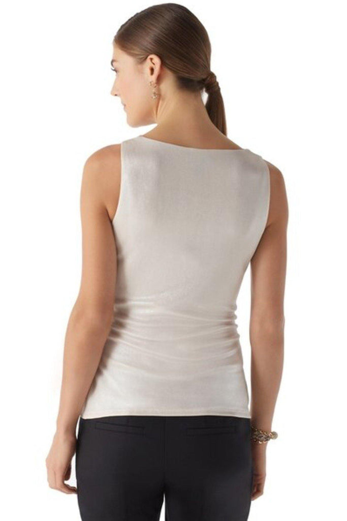 White House Shimmer Draped Neck Top - Style Theory Shop